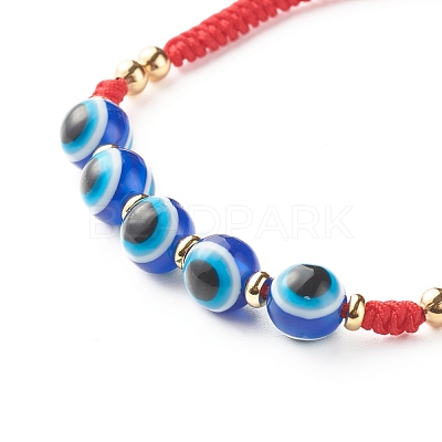 Braided Evil Eye Resin Beads Bracelets BJEW-JB07011-01-1
