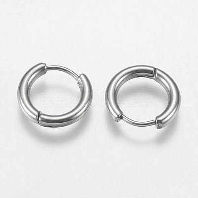 Tarnish Resistant 201 Stainless Steel Huggie Hoop Earrings Findings X-STAS-F149-33P-C-1