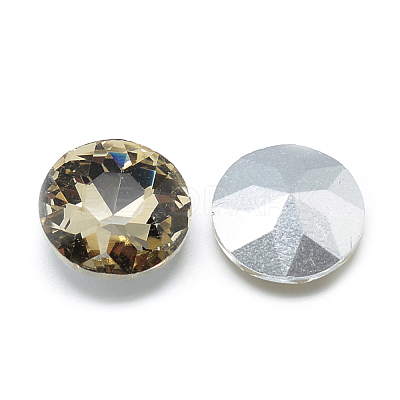 Pointed Back Glass Rhinestone Cabochons RGLA-T029-8mm-08-1