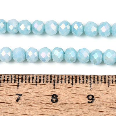 Anti-Tarnish Electroplate Rondelle Glass Beads Strands LS-EGLA-T021-4mm-17-08-1