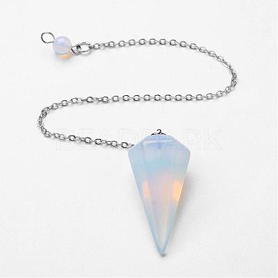 Opalite Hexagonal Pointed Dowsing Pendulums G-D847-05-1