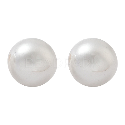 304 Stainless Steel Plastic Imitation Pearl Stud Earrings EJEW-R030-01G-02-1