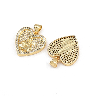 Brass Micro Pave Cubic Zirconia Pendants ZIRC-I367-07G-13-1