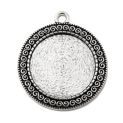 Tibetan Style Zinc Alloy Pendant Cabochon Settings TIBEP-M004-08AS-RS-1