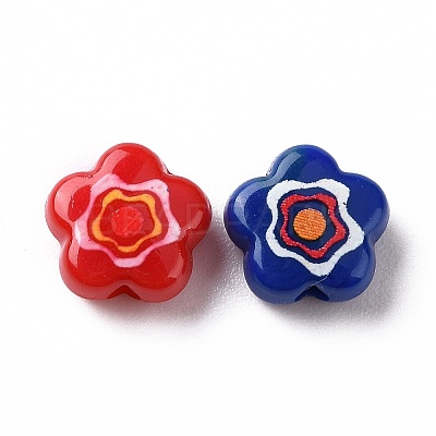 Printed Opaque Acrylic Beads OACR-E009-07B-1
