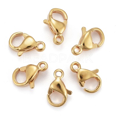304 Stainless Steel Lobster Claw Clasps X-STAS-H352-01B-G-1