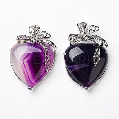 Natural Agate Pendants KK-P103-A17-1