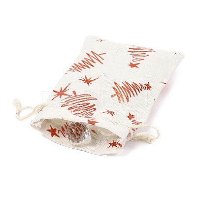 Christmas Theme Cotton Fabric Cloth Bag ABAG-H104-B-1