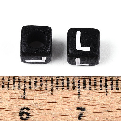 Initial Acrylic Horizontal Hole Beads X-OACR-ZX006-35L-1