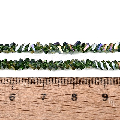 Electroplate Transparent Glass Beads Strands EGLA-Q139-01A-A21-1