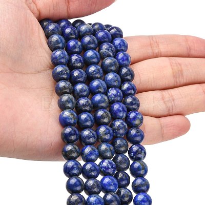 Natural Lapis Lazuli Beads Strands X-G-G099-8mm-7-1