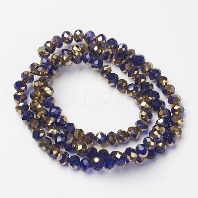 Electroplate Transparent Glass Beads Strands EGLA-A034-T4mm-O05-1