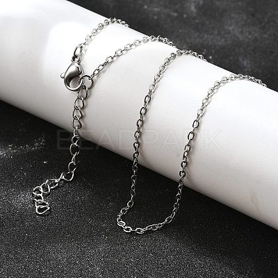 Non-Tarnish 304 Stainless Steel Cable Chain Necklace STAS-T040-PJ204-70-1