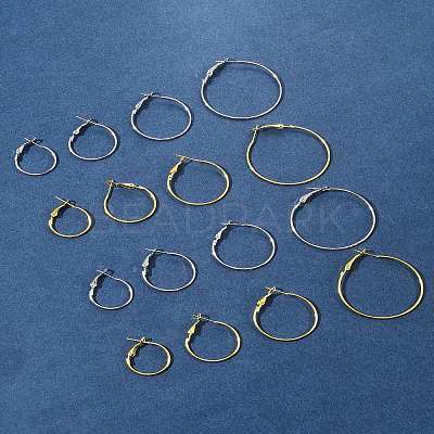 32Pcs 8 Styles Iron Huggie Hoop Earring Findings IFIN-FS0001-49A-1