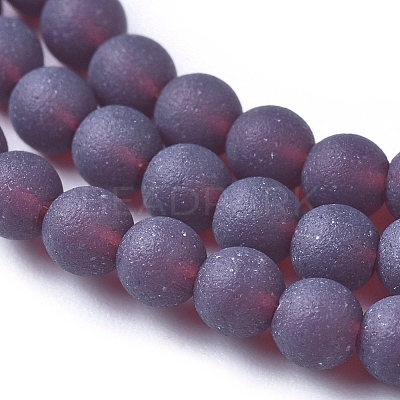 Frosted Opaque Glass Bead Strands FGLA-G002-A04-1