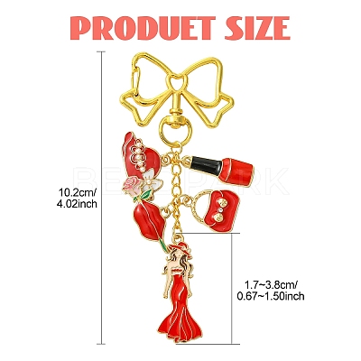 Women Bag Hat Shoes Alloy Enamel Pendant Decoration HJEW-YW00080-01-1