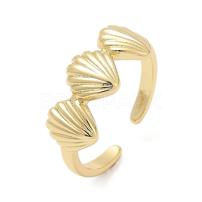 Brass Adjustable Open Cuff Rings for Women RJEW-R032-03G-1