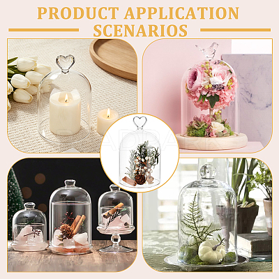 Heart Arch Glass Dome Cover DIY-WH0933-20C-1