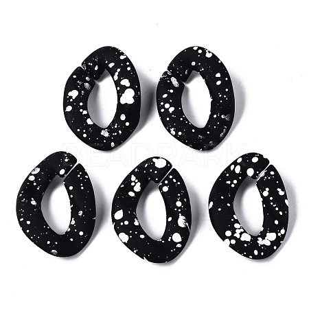 Spray Painted CCB Plastic Linking Rings X-CCB-Q091-018B-1
