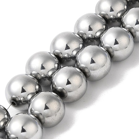Electroplated Synthetic Magnetic Hematite Beads Strands G-I364-K01-05-1