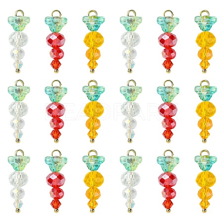 30Pcs 3 Styles Glass Pendants PALLOY-CJ00094-1