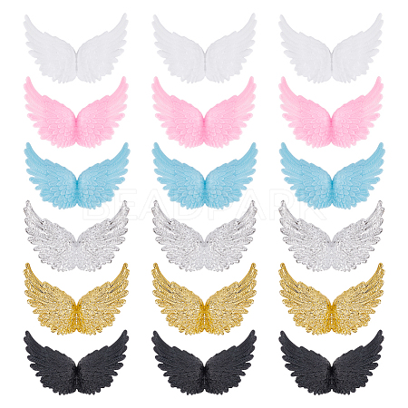 ARRICRAFT 24Pcs 6 Colors Plastic Angel Wings Ornament DIY-AR0002-99A-1