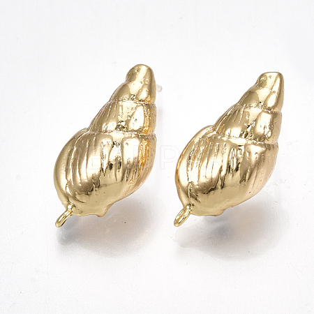 Brass Stud Earring Findings KK-S350-014G-1