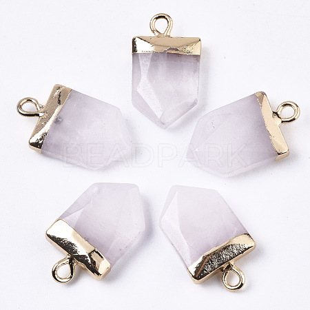 Natural Rose Quartz Pointed Pendants G-N326-34K-1