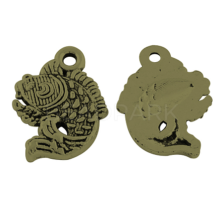 Tibetan Style Alloy Fish Pendants TIBEP-5297-AB-FF-1
