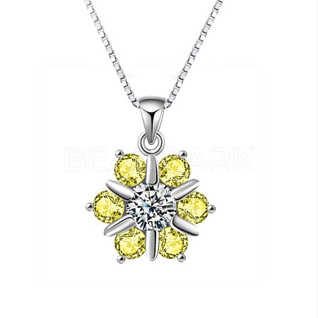 925 Sterling Silver Pendant Necklaces NJEW-BB71842-A-1