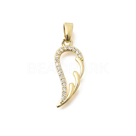 Brass Clear Cubic Zirconia Pendants KK-B187-08G-1
