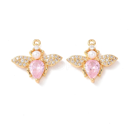 Brass Micro Pave Cubic Zirconia Pendants KK-A284-14G-01-1