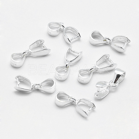 Anti-Tarnish Rhodium Plated 925 Sterling Silver Pendant Bails STER-E050-10P-1