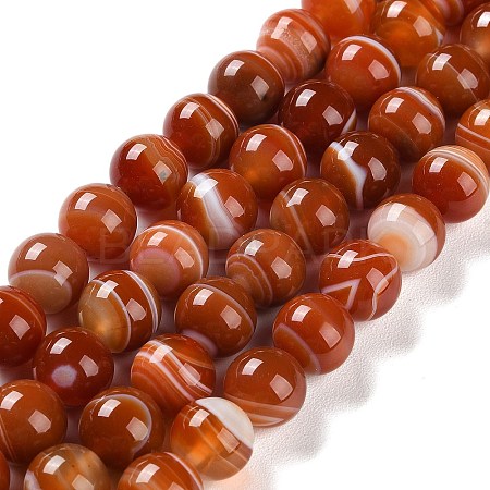 Natural Striped Agate/Banded Agate Beads Strands G-Z060-A01-C05-1
