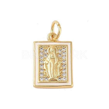 Brass Micro Pave Clear Cubic Zirconia Pendants KK-E111-31K-G-1