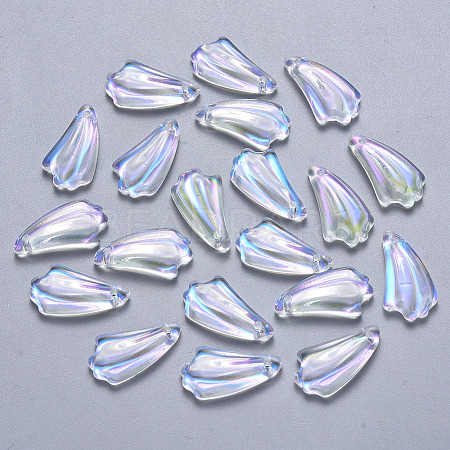 Transparent Spray Painted Glass Pendants LS-GLAA-T016-25-1
