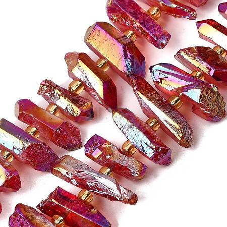 Electroplated Natural Quartz Crystal Beads Strands G-F800-F13-1