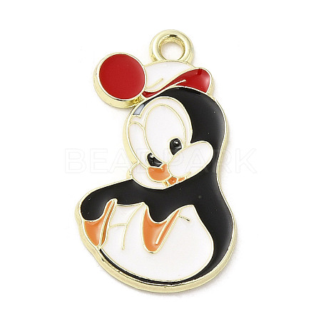 Light Gold Plated Alloy Enamel Pendants ENAM-L041-06C-1