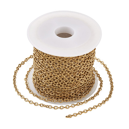 PVD Vacuum Plating 304 Stainless Steel Textured Cable Chains CHS-TA0001-05G-1