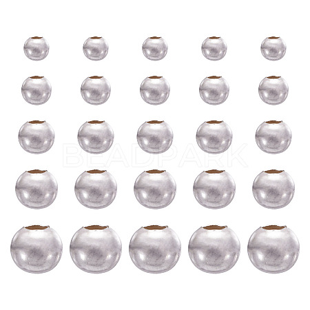50Pcs 5 Styles 925 Sterling Silver Beads STER-TA0001-18-1