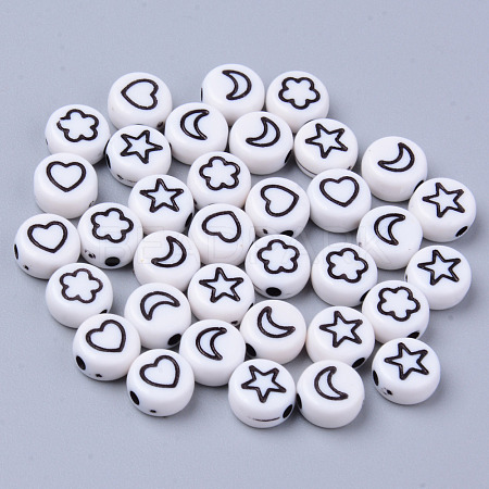 Opaque White Acrylic Beads MACR-S273-45B-1