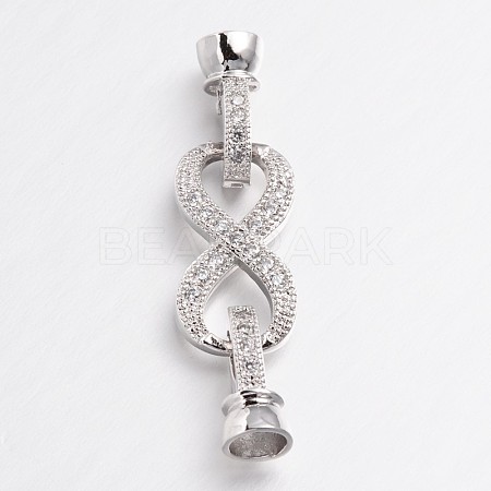 Infinity Brass Micro Pave Cubic Zirconia Fold Over Clasps ZIRC-L036-02P-FF-1