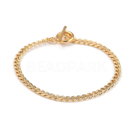 Brass Curb Chain Bracelets BJEW-JB05365-1