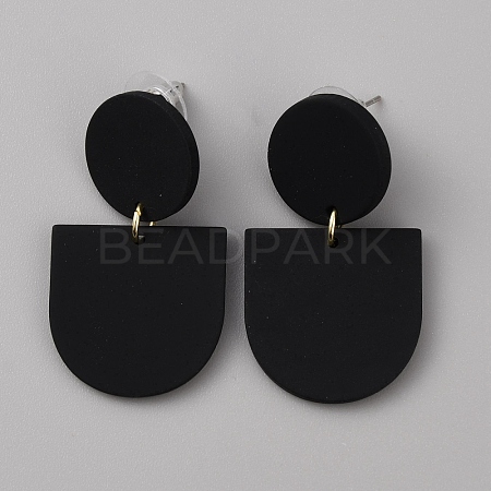 Acrylic Geometry Dangle Stud Earrings EJEW-WH0013-65A-1