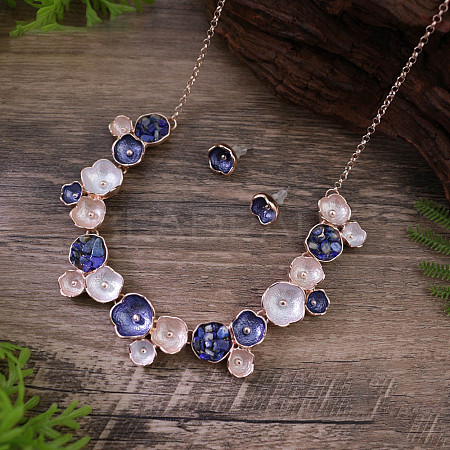 Flower Alloy Enamel Jewelry Set FS-WGE20A8-03-1