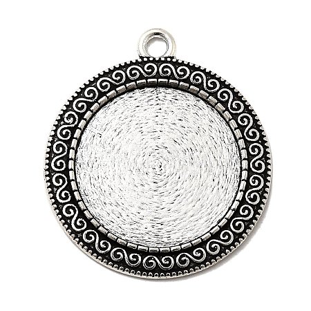 Tibetan Style Zinc Alloy Pendant Cabochon Settings TIBEP-M004-08AS-RS-1