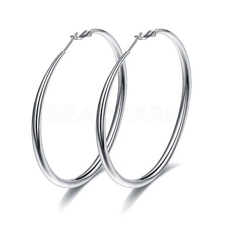 Brass Hoop Earrings EJEW-BB35268-S-1