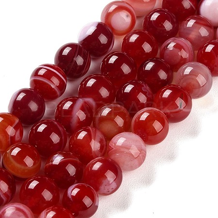 Natural Striped Agate/Banded Agate Beads Strands G-Z060-A01-C19-1