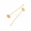 Brass Crystal Rhinestone Flower Head Pins KK-A178-03G-3