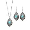 Bohemian Style Zinc Alloy & Synthetic Turquoise Pendant Necklaces & Dangle Earrings Sets WG40DB6-08-2